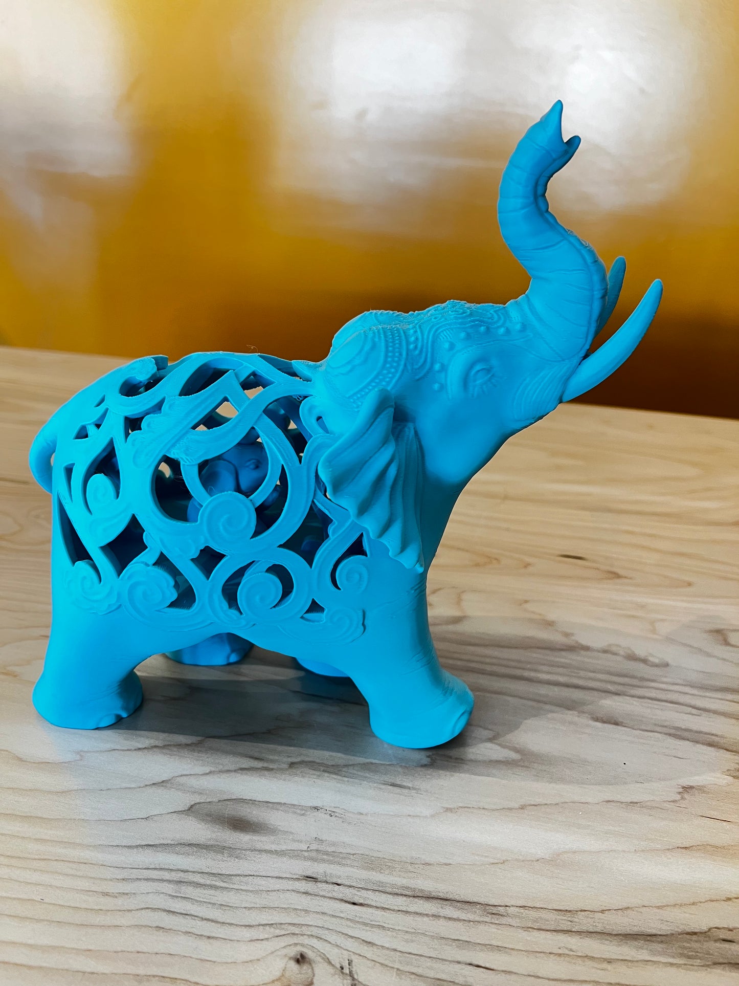 Elephant with Baby Inside-Turquoise