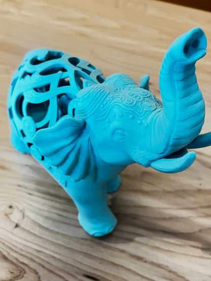 Elephant with Baby Inside-Turquoise