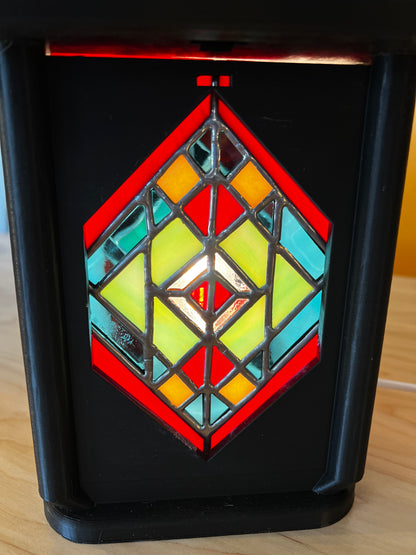 Chinese Electric Lantern with Stained Glass