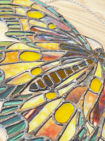 Butterfly with Green accents stained glass