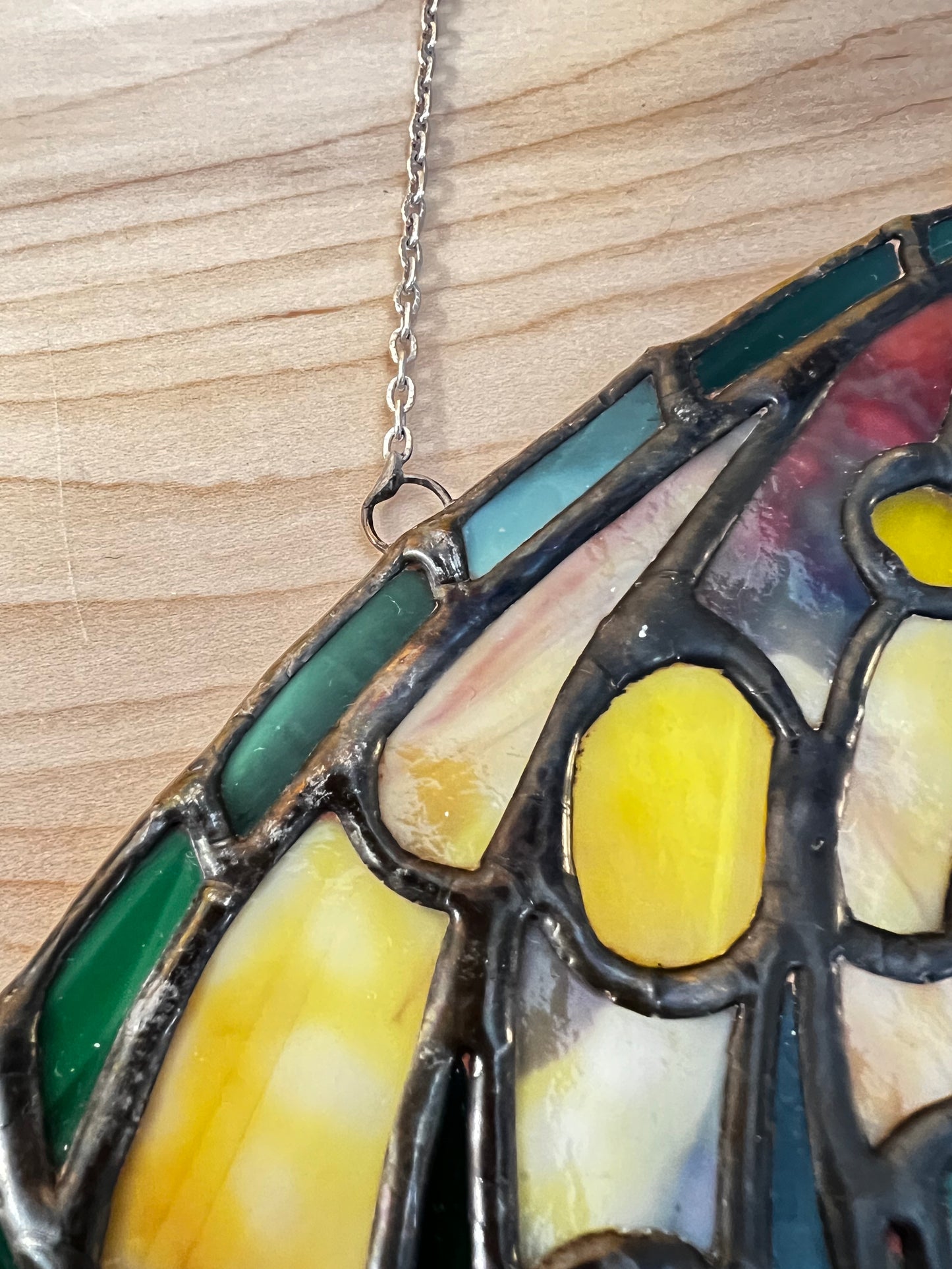 Butterfly with Green accents stained glass