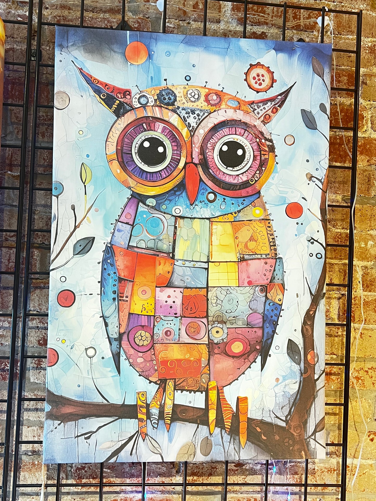 Patchwork Owl Canvas Print 20x30