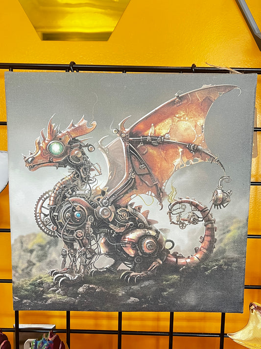 Steampunk Dragon Canvas Print 12x12