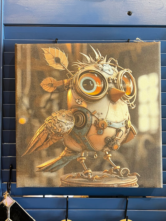 Steampunk Owl Canvas Print 12x12