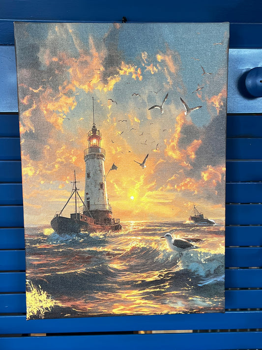 Lighthouse at Sunset Canvas Print 10x14