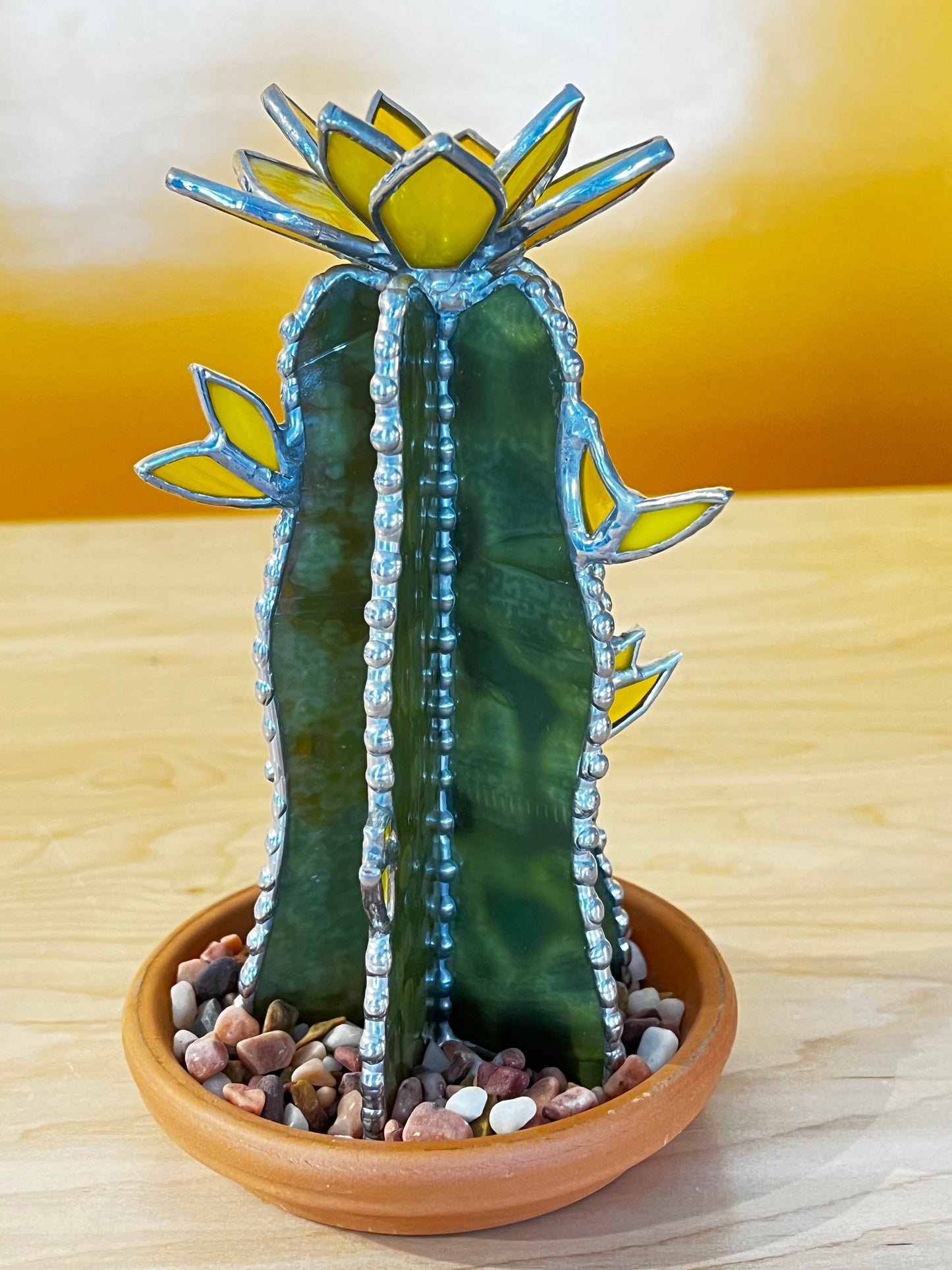 Tall Cactus with Yellow Flowers