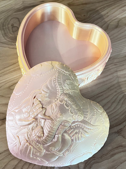 Elephant Heart Trinket Box-Large